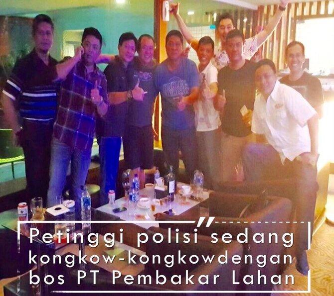 Beredar foto perwira Mabes Polri dan Polda Riau bersama bos sawit