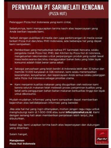 Benarkah Pizza Hut dan Marugame pernah gunakan bahan kedaluwarsa?

