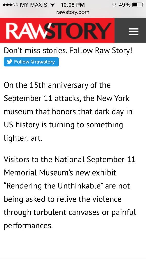 New York 9/11 museum hosts art exhibit to mark 15th anniversary of attacks