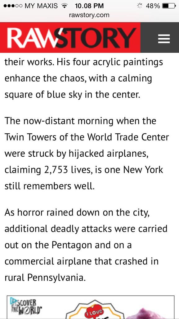 New York 9/11 museum hosts art exhibit to mark 15th anniversary of attacks