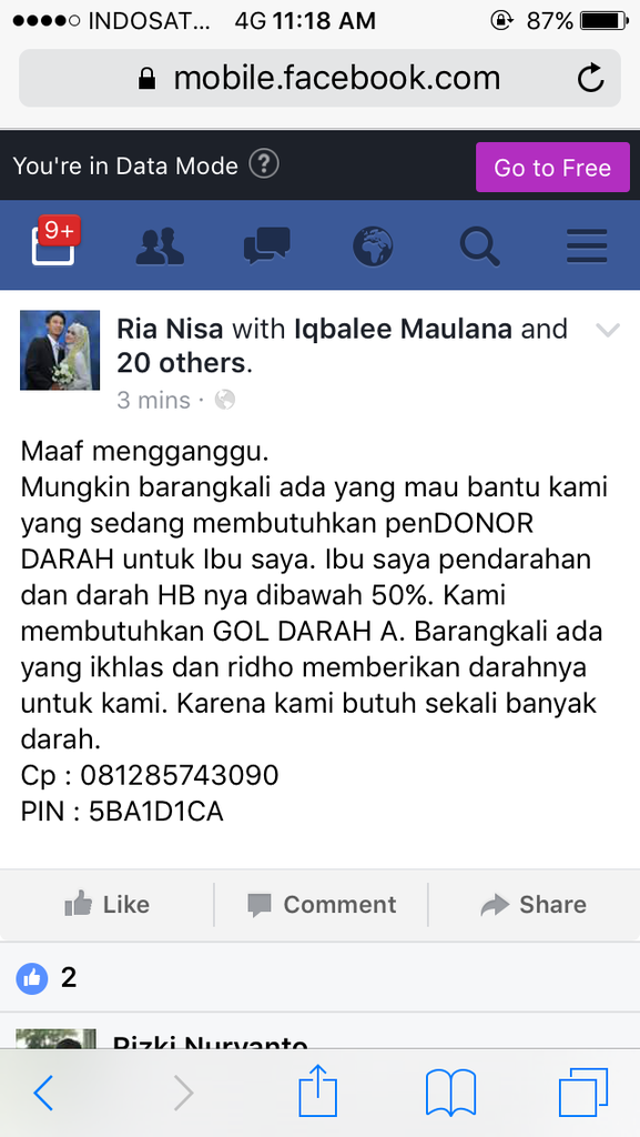 NEED PENDONOR DARAH GOL A UNTUK IBU YANG MENGIDAP KANGKER SERVIC