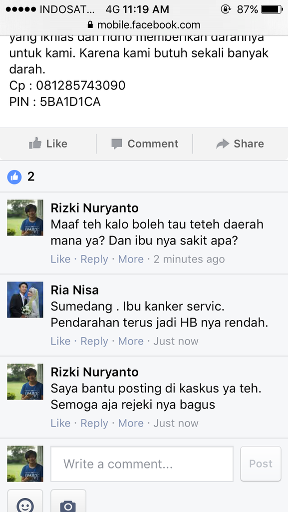 NEED PENDONOR DARAH GOL A UNTUK IBU YANG MENGIDAP KANGKER SERVIC