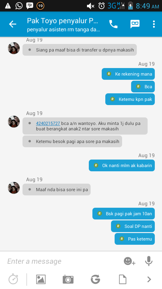 Penipuan Jasa Penyalur PRT/Baby Sitter /Pemborong Pak toyo