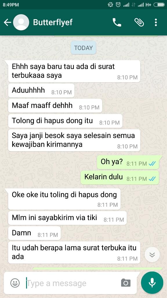 Surat Terbuka Untuk instagram butterflyeffect90 online shop penipu