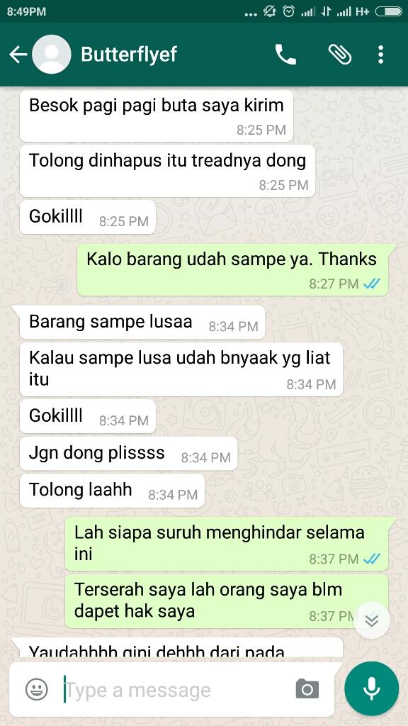 Surat Terbuka Untuk instagram butterflyeffect90 online shop penipu