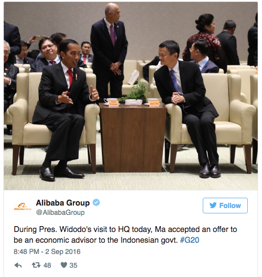 Jadi Penasihat "E-Commerce" Indonesia, Bos Alibaba Jack Ma Tak Digaji