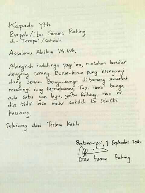 inikah surat ijin sekolah yang benar ? 