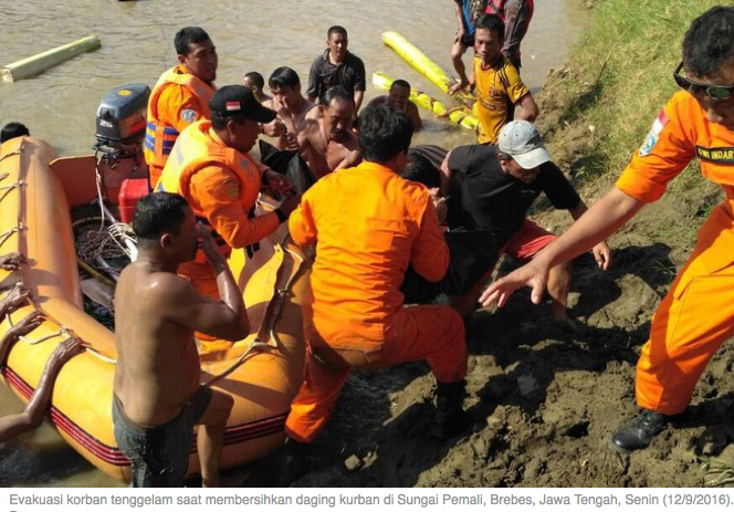 3 Orang yang Hanyut Saat Cuci Daging Kurban di Sungai Brebes Ditemukan Tewas