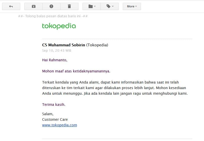 TOKOPEDIA Pembelian Tiket Kereta Api gagal dan Saldo Terpotong dan DITAHAN