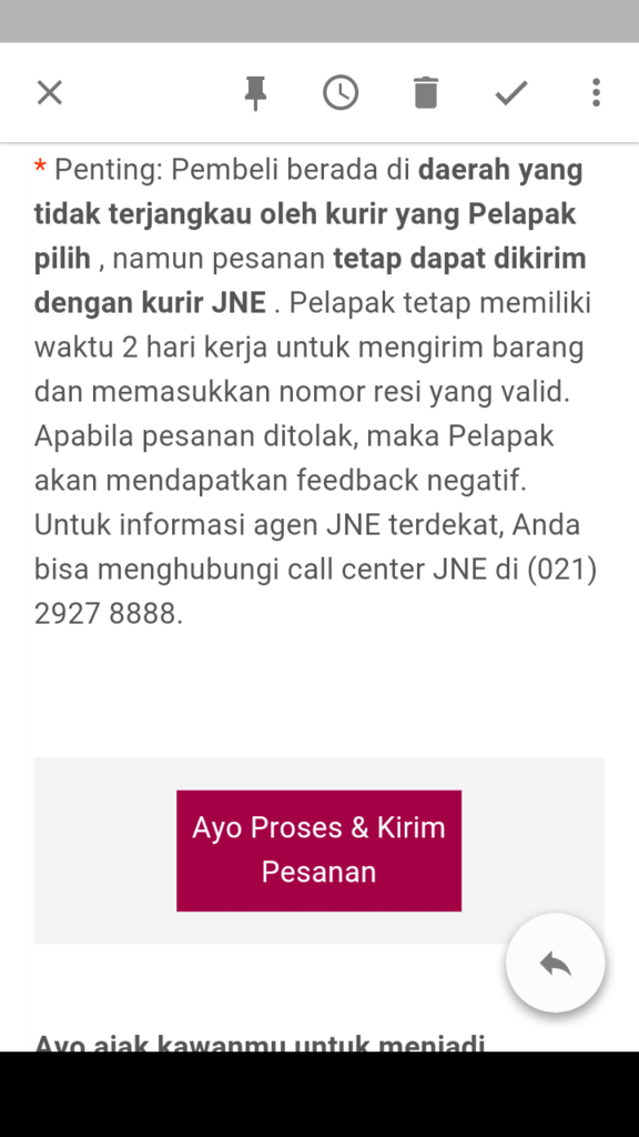 Menurut Bukalapak, Pos Indonesia tidak punya network ke BOGOR.