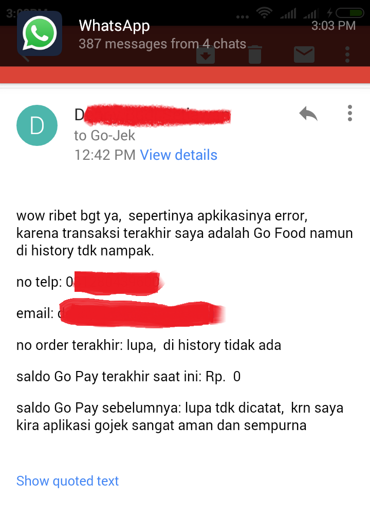 Pengalaman Saya dengan Gopay dari Gojek (Pindahan dari Lounge)