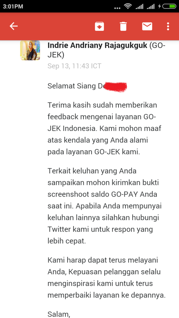 Pengalaman Saya dengan Gopay dari Gojek (Pindahan dari Lounge)