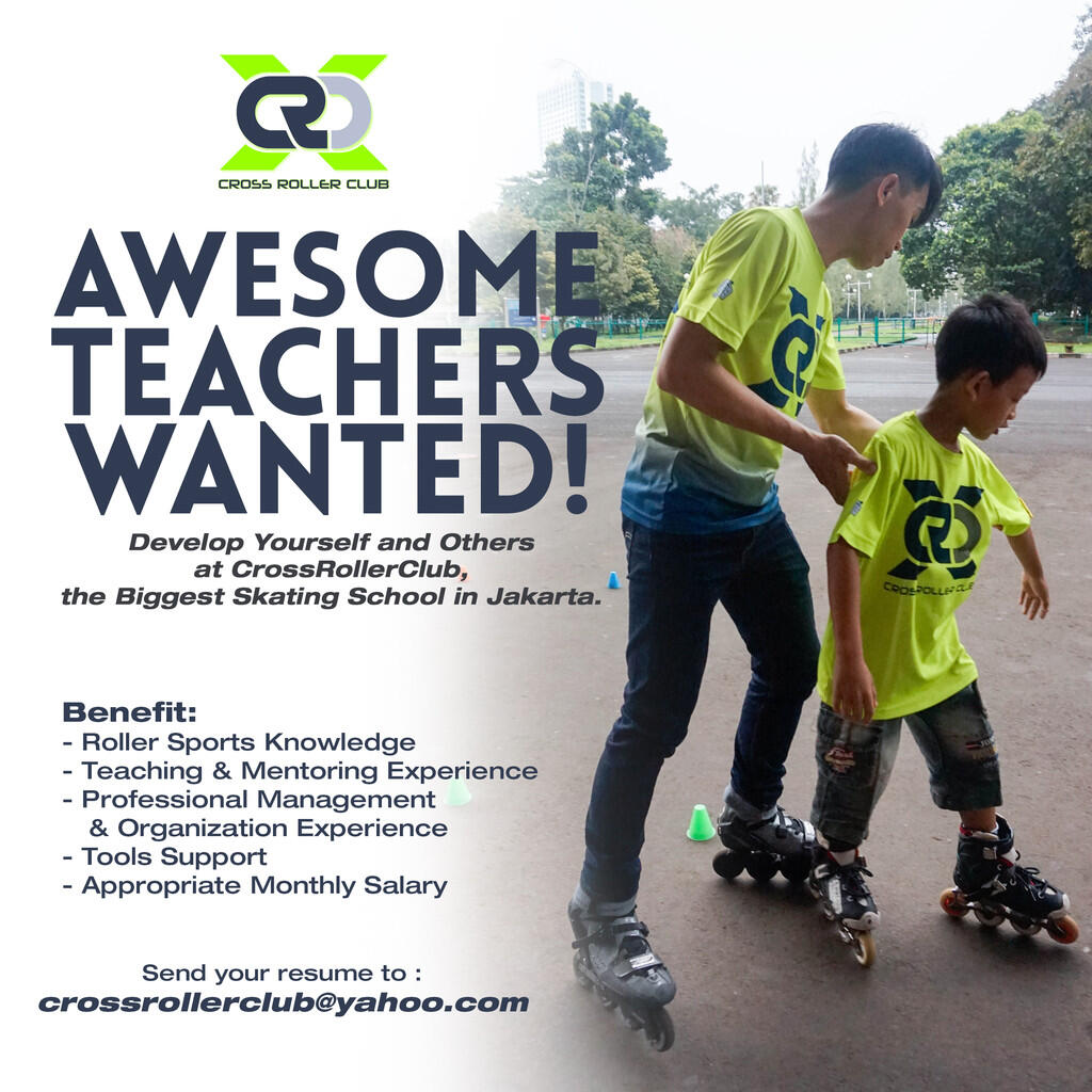 LOWONGAN KERJA Part Time Guru Sekolah Sepatu Roda JAKARTA