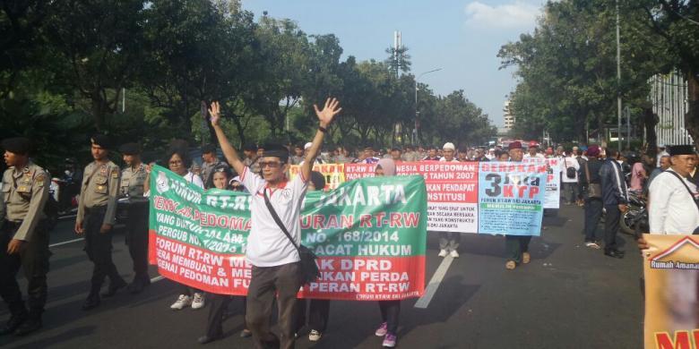 Demonstran dari Forum RT/RW yang Berdemo di Balai Kota Tak Mencapai Ribuan