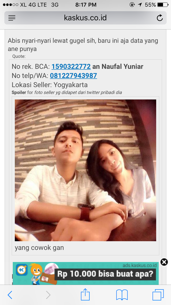 Penipuan onlineshop Ig earthshaker.id (naufal yuniar)