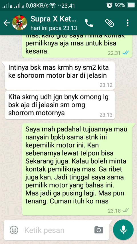 beli motoe second NO. BPKB di STNK dan dan BPKB di BPKB beda :(