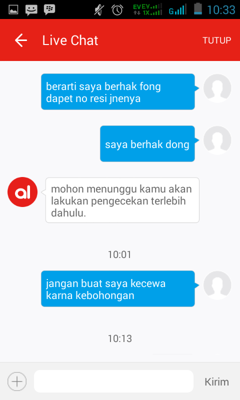 Customer Service AKULAKU, udah Bohong, Ga kompak pula. XD