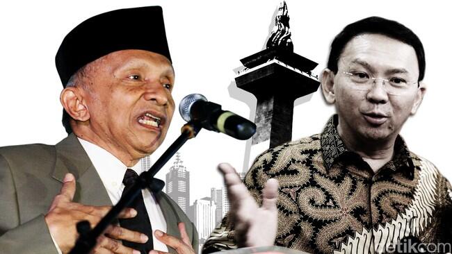Aksi 'Diam Itu Emas' Ahok Hadapi Serangan Amien Rais