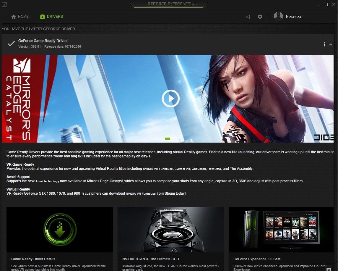 Update UI Terbaru - NVIDIA GeForce Experience 3.0 BETA