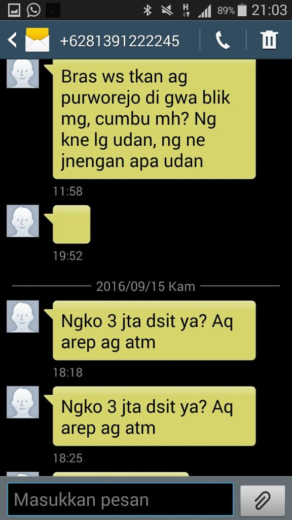 Mohon bantuan buat ngerjain sms penipuan