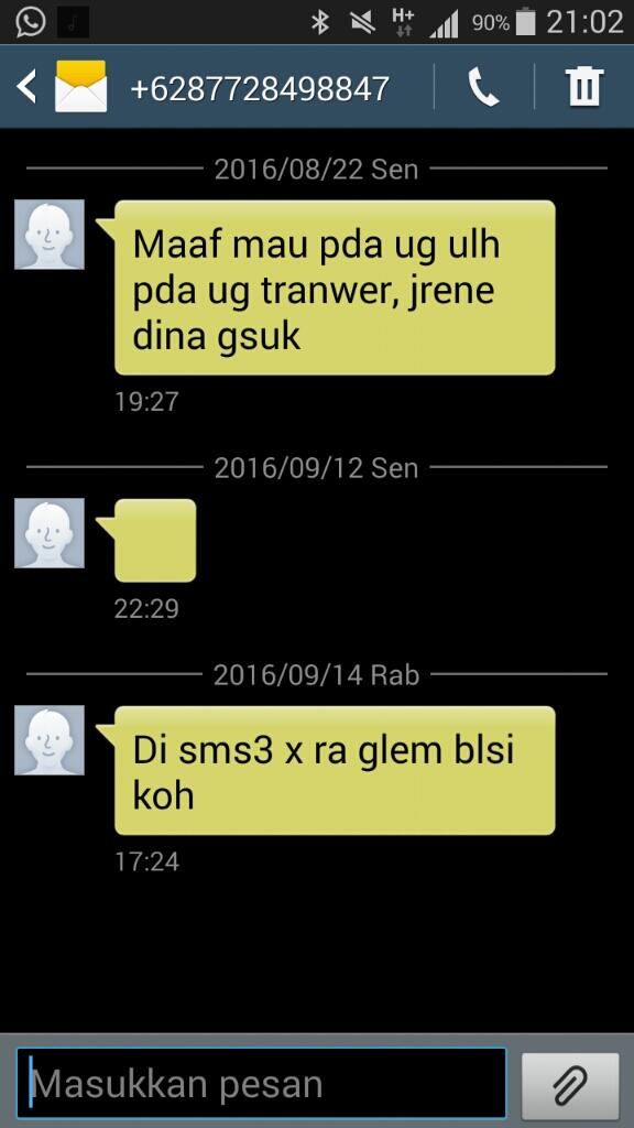 Mohon bantuan buat ngerjain sms penipuan
