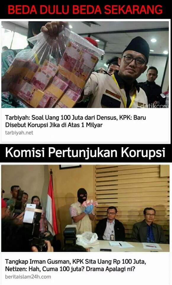 K Anggap 100 Juta untuk Siyono tak Suap, Bagi Irman Gusman Suap, Adilkah?