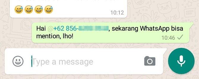 Mention Temen WhatsApp? Sekarang bisa loh