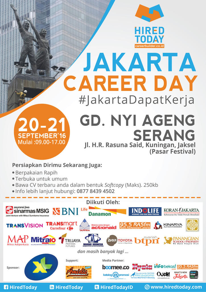 Info Bursa Kerja &quot;Jakarta Career Day&quot; (20 - 21 Septeber 2016)