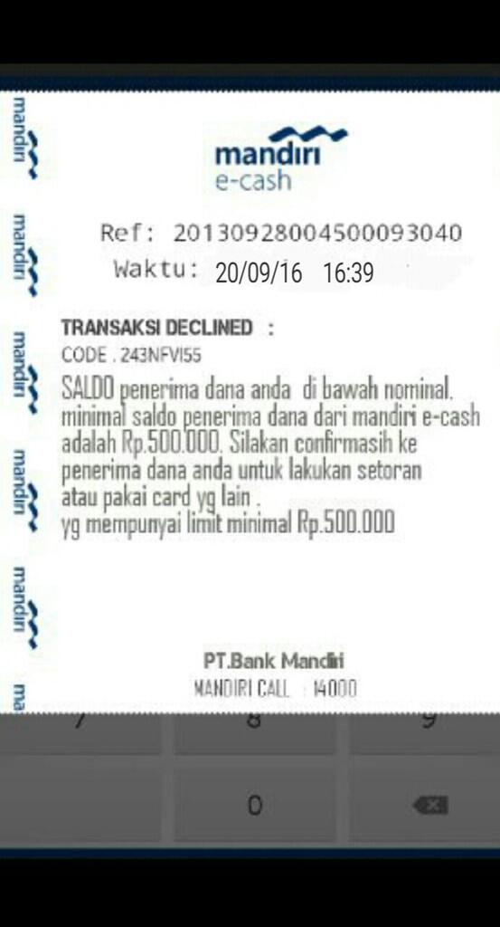 Penipuan dengan mandiri e-cash
