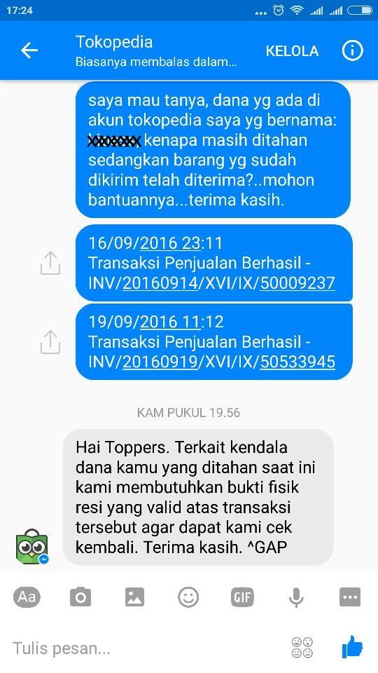 Tokopedia Menahan Dana Penjual Tanpa Kejelasan