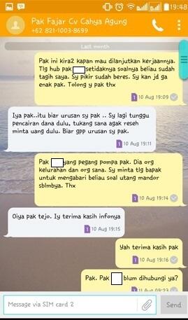 HATI-HATI BERTRANSAKSI DENGAN KONTRAKTOR CV CAHYA AGUNG