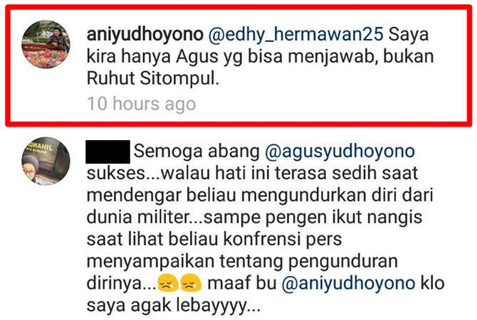 Ani Yudhoyono: Agus yang bisa jawab, bukan Ruhut Sitompul!