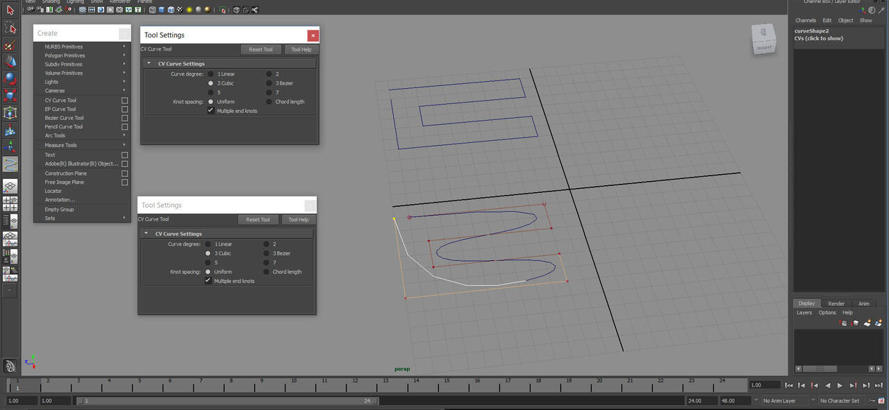 Maya vs 3DS Max m.A03 2D Shape Line