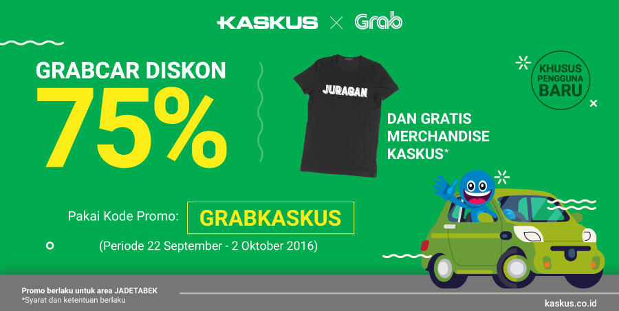 Wow! Naik GRAB Diskon 75% dengan GRABKASKUS!