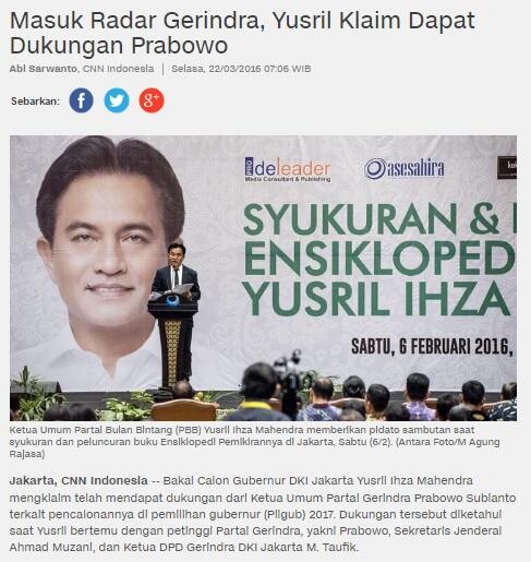 ★★★ Ditanya Soal Dukungan untuk Cagub DKI, Yusril: Saya Masih 'Wait and See' ★★★