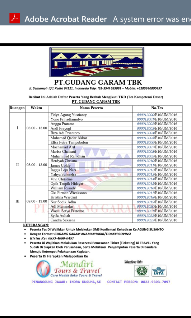 &#91;ask&#93; ada yang dapet email panggilan kerja pt gudang garam?