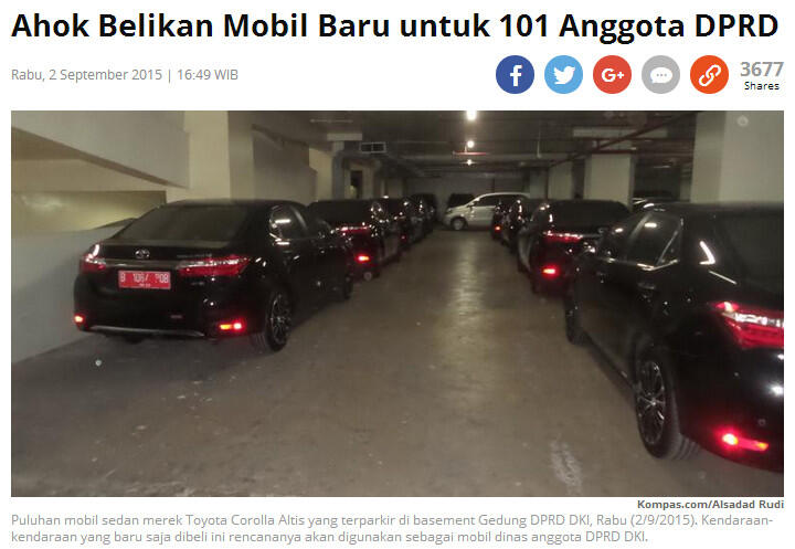 Terima Mobil Dinas, DPRD Jawa Barat Tak Etis