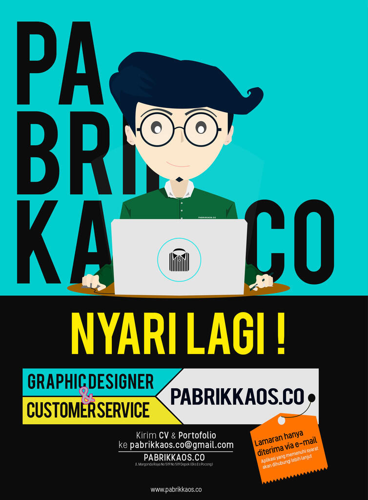 &#91;Margonda-Depok&#93; Lowongan Customer Service + Graphic Designer Pabrikkaos.co