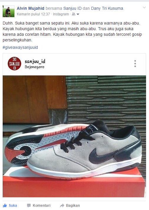 TS Dany Tri Kusuma n @Sanjuu_ID Ngadain Giveaway Sepatu Gratis
