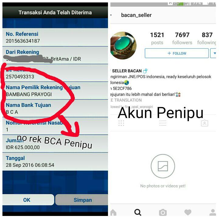 TAMBAH LAGI DAFTAR PENIPU INSTAGRAM!!! HATI HATI