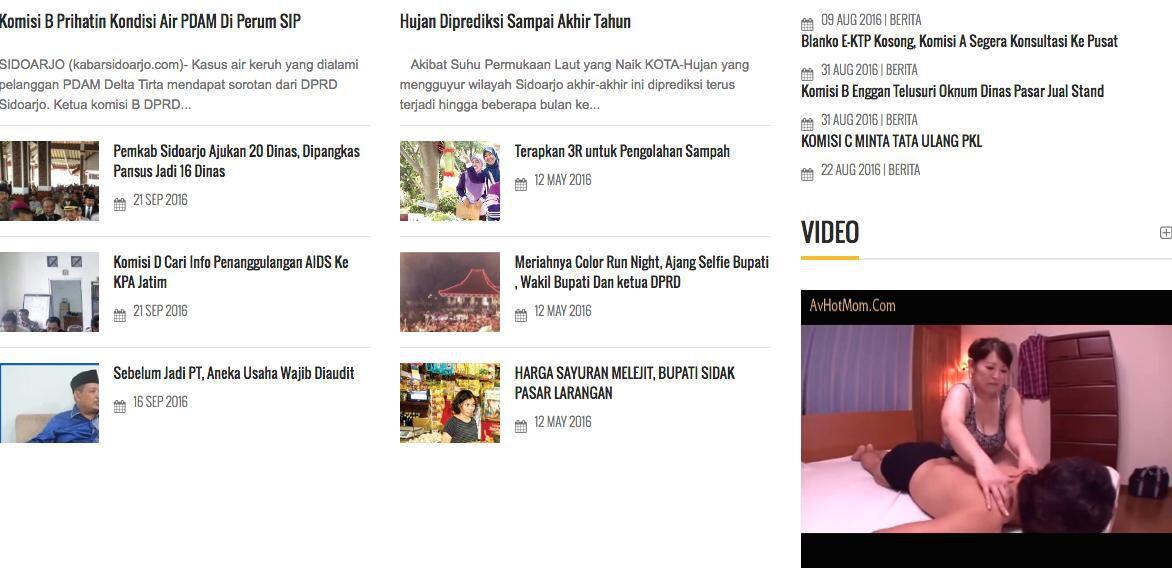 Di Jakarta Heboh 'Videotron Bokep', di Sidoarjo Website DPRD Tampilkan Film Porno