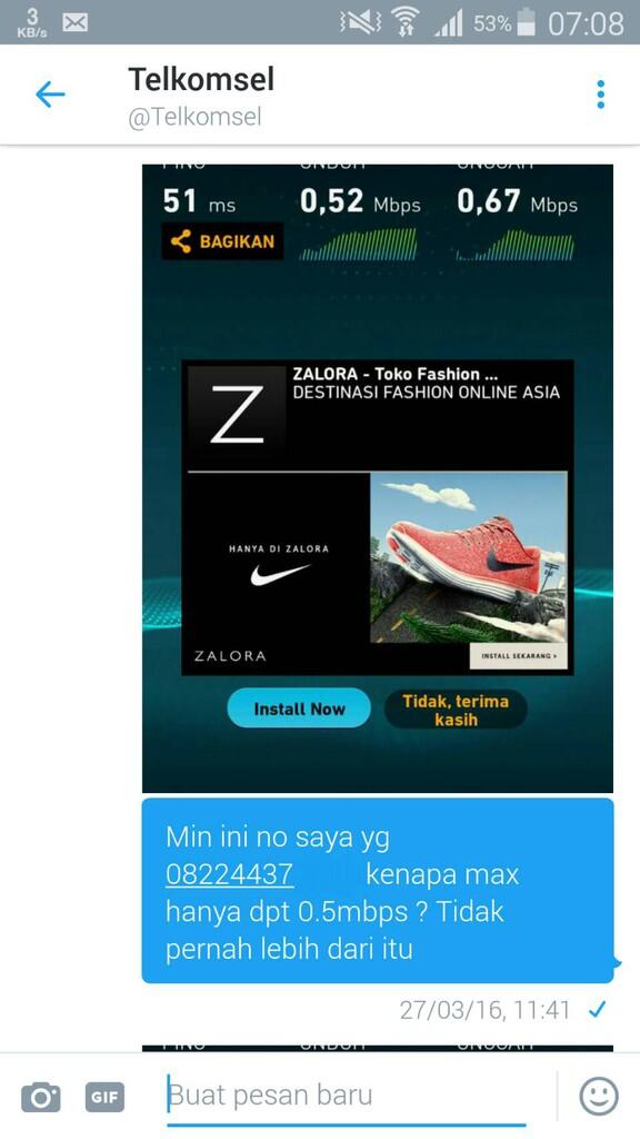 batasan kecepatan di nomor telkomsel 