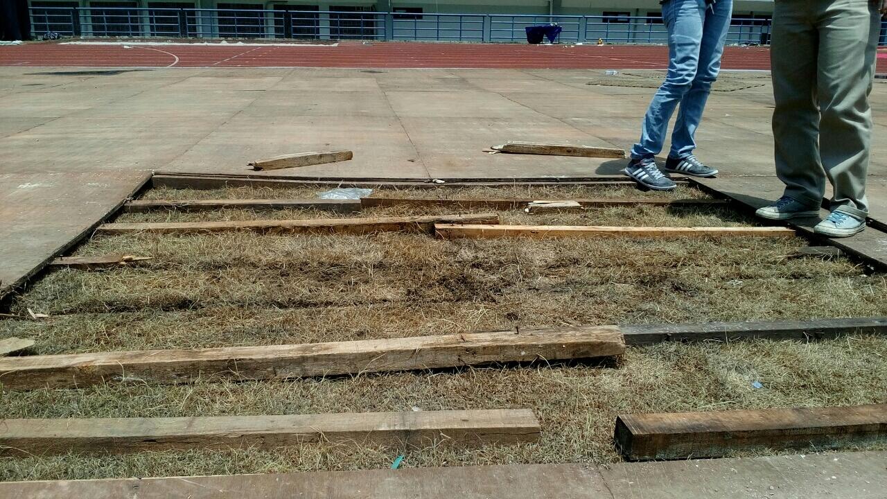Kondisi rumput Gelora Bandung Lautan Api (GBLA) pasca PON