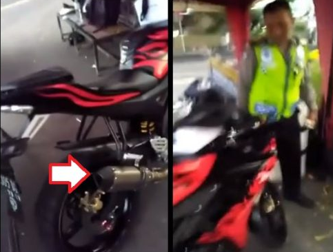 Saat Warga Tilang Polisi yang Menggunakan Knalpot Bising