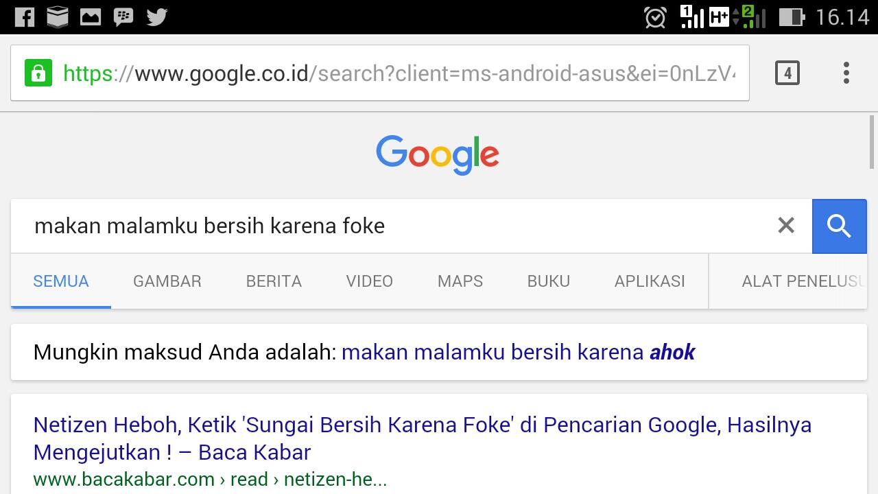 Semua bersih karena ahok (kata google)
