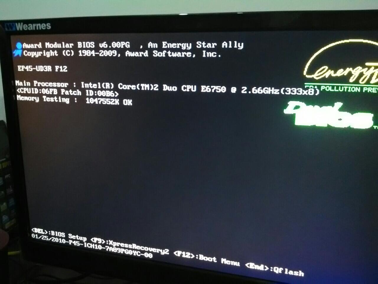 BIOS hang, usb not detected