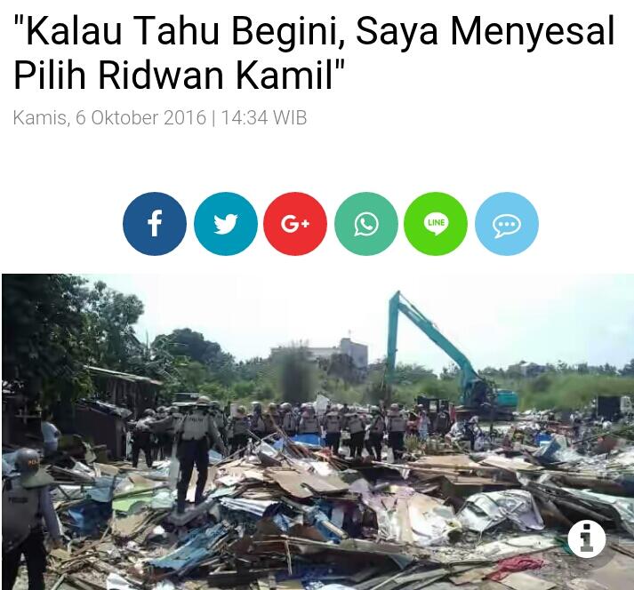 &quot;Kalau Tahu Begini, Saya Menyesal Pilih Ridwan Kamil&quot;