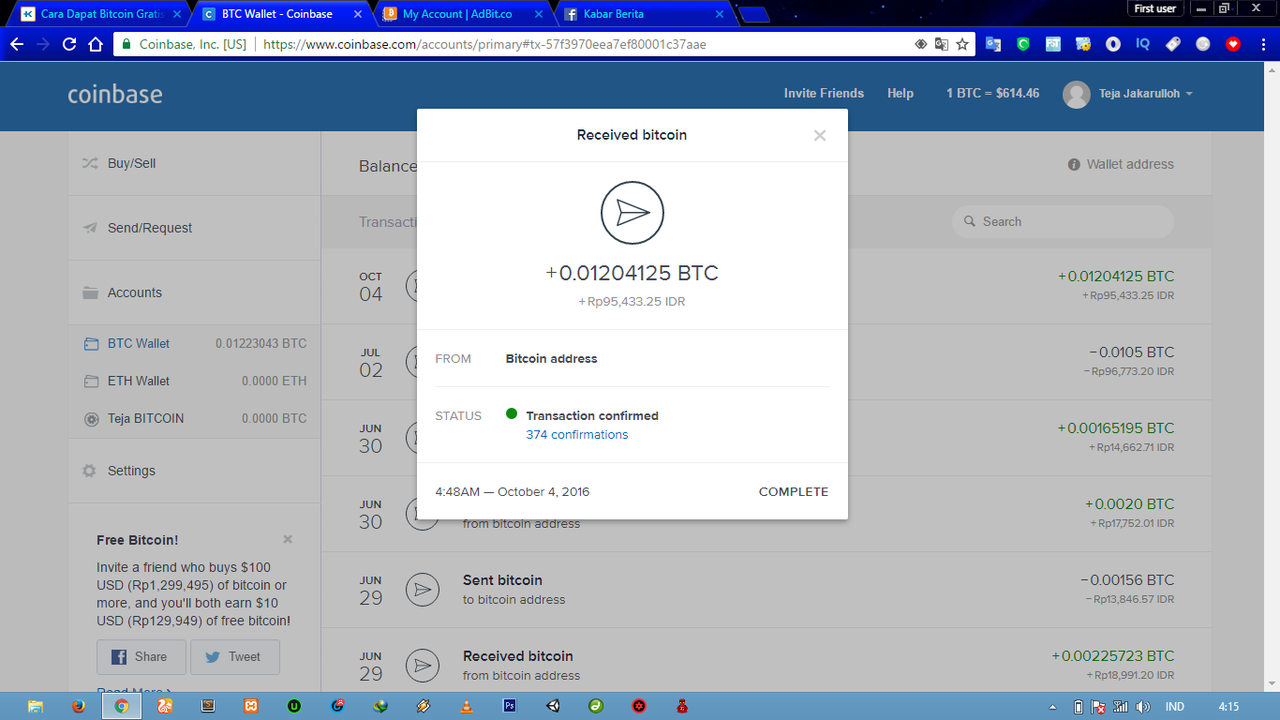 Cara Dapat Bitcoin Gratissss !! Kumpul Sini Gan ...