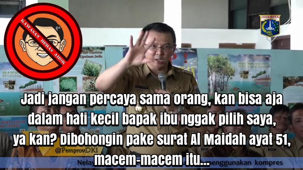 Ahok Tidak Konsisten Ucapan Soal SARA