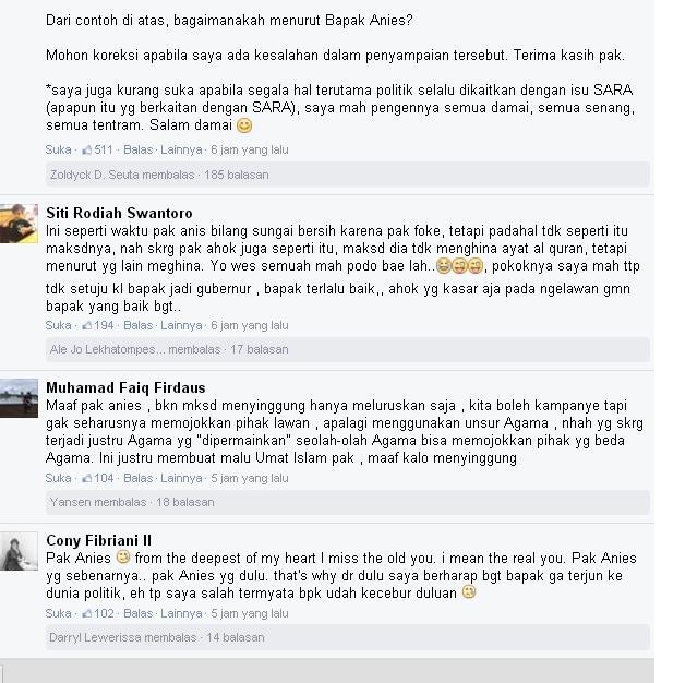 Anies Sayangkan Ahok yang Catut Ayat Alquran